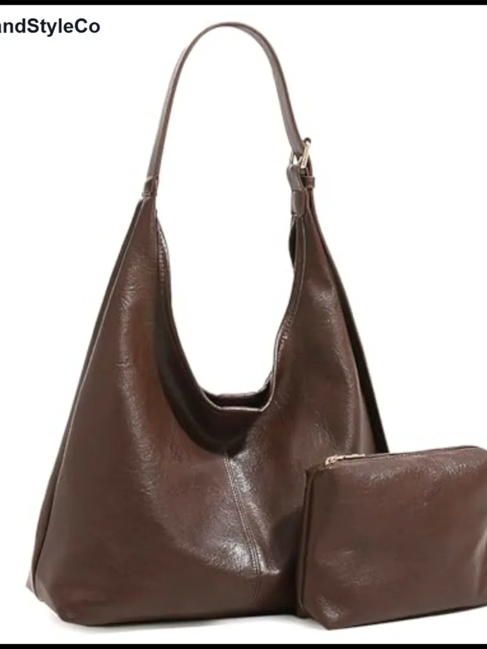 Vegan Leather Hobo Bag Tote Shoulder Crossbody Purse Set with Coin Purse